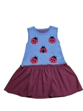 Girls Ladybug Knit Top Dress